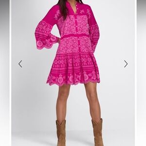 Johnny Was LACE VALERIA DRESS XXL Pink